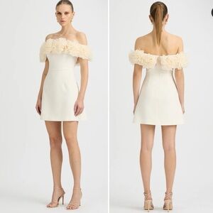Sonya Moda Nahla Rosette Off the Shoulder Cocktail
Minidress in Butter Yellow
